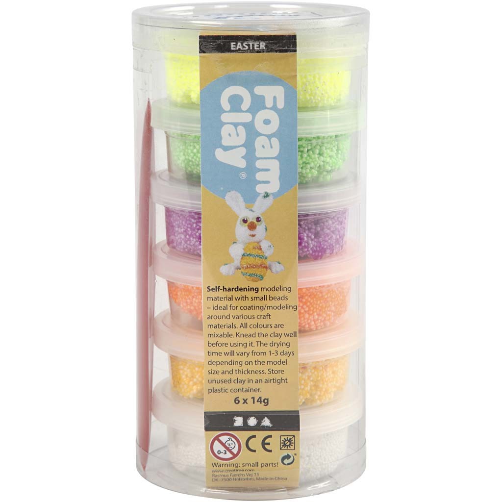 Foam Clay® , Frühlingsfarben, 6x14 g/ 1 Pck [HOB-78845]