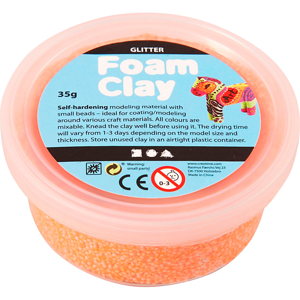 Foam Clay®, glitter, orange, 35 g/ 1 tub