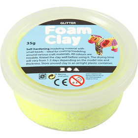 Foam Clay® , Glitter, Gelb, 35 g/ 1 Dose [HOB-78864]