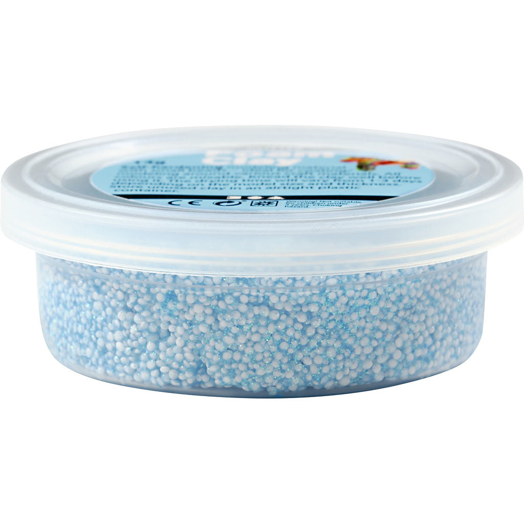 Foam Clay® , Glitter, Hellblau, 35 g/ 1 Dose [HOB-78865]