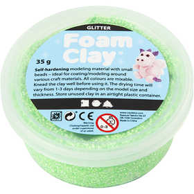 Foam Clay® , Glitter, Grün, 35 g/ 1 Dose [HOB-788830]