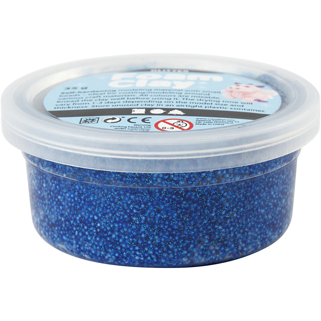 Foam Clay® , Glitter, Blau, 35 g/ 1 Dose [HOB-788850]