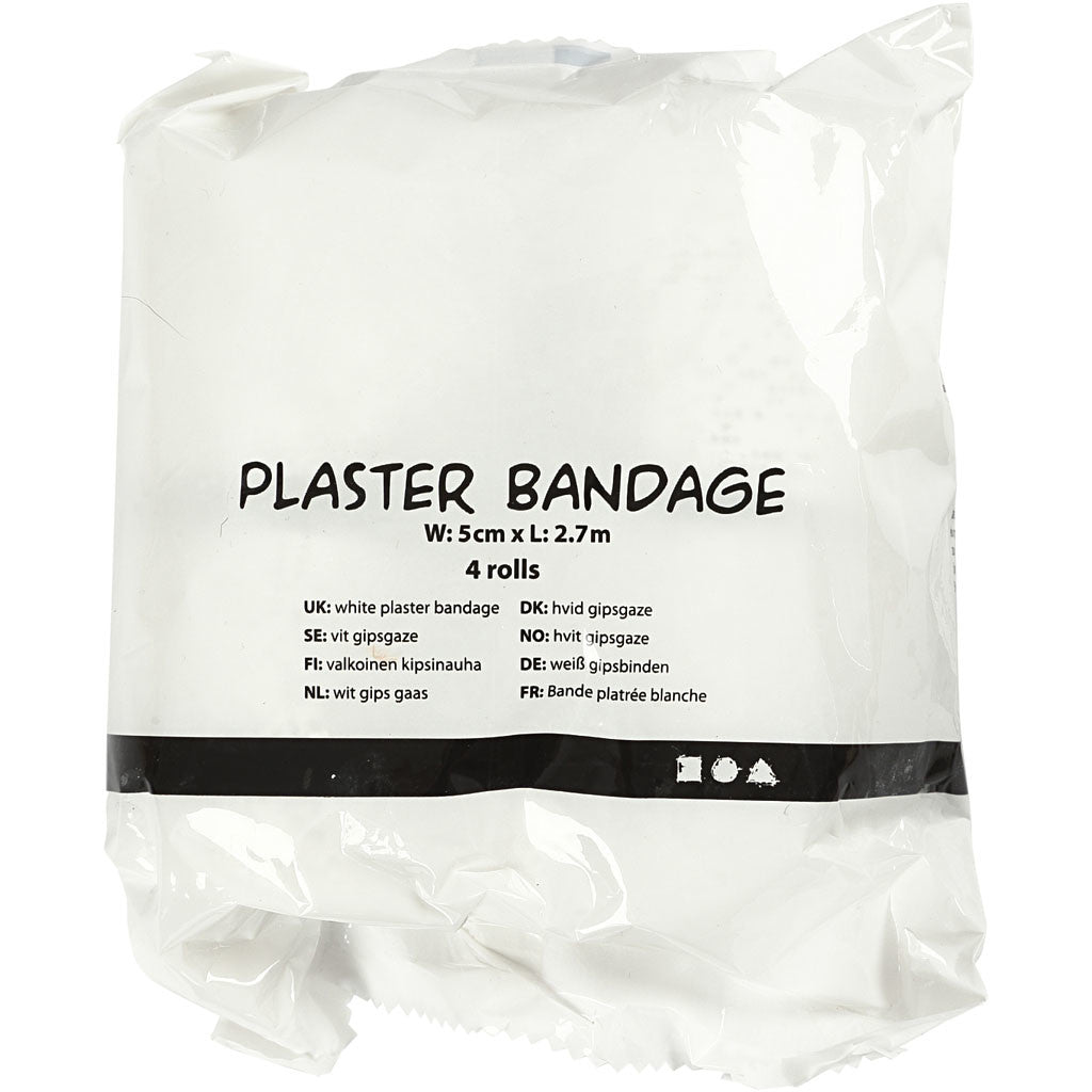 Gipsbinden, L 2,7 M, B 5 cm, Weiß, 4 Rolle/ 1 Pck [HOB-78912]