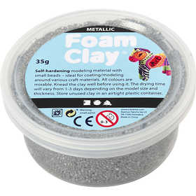 Foam Clay® , Metallic, Silber, 35 g/ 1 Dose [HOB-78917]