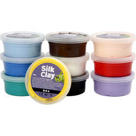 Silk Clay®, Basic 1, Sortierte Farben, 10x40 g/ 1 Pck [HOB-79143]