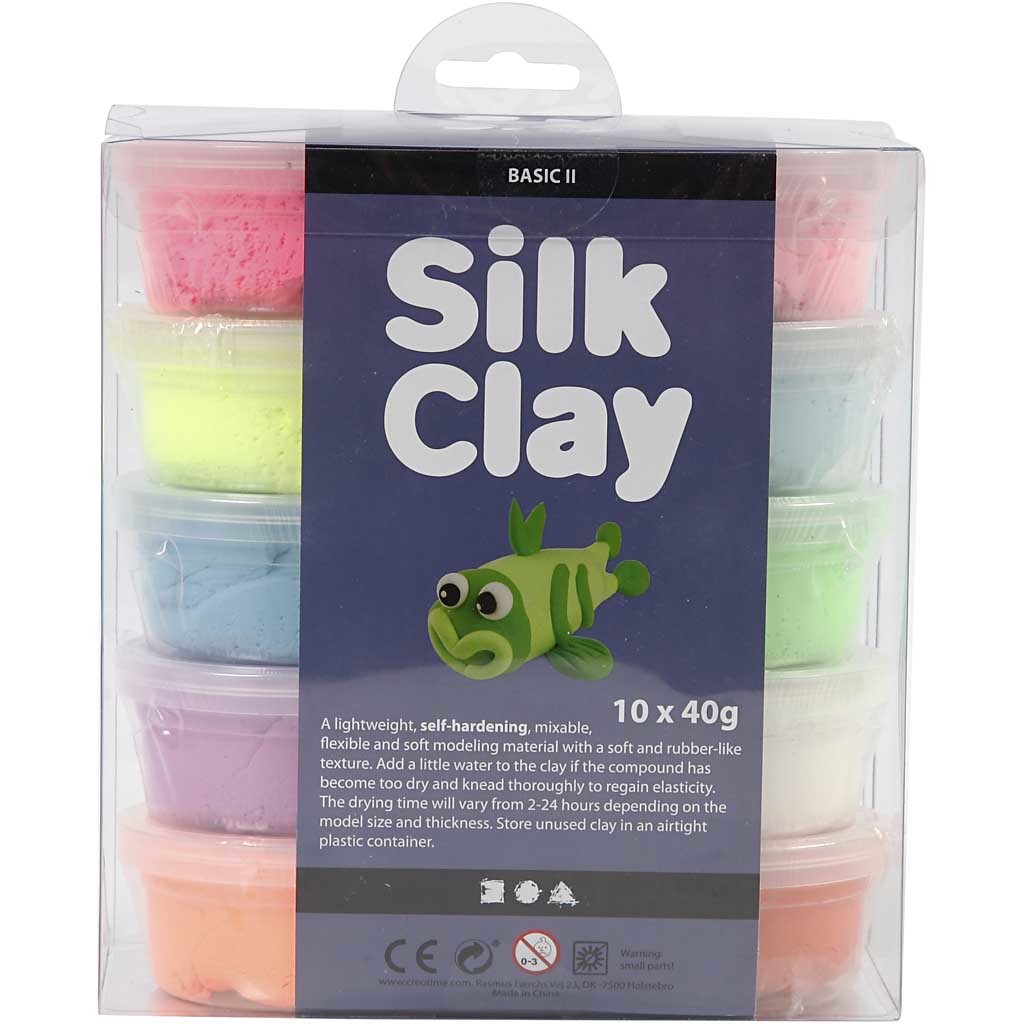 Silk Clay®, Basic 2, Sortierte Farben, 10x40 g/ 1 Pck [HOB-79146]