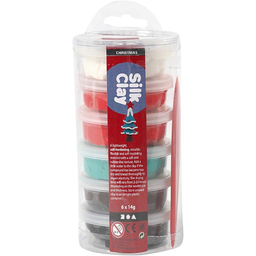 Silk Clay®, Weihnachtsfarben, 6x14 g/ 1 Pck [HOB-79150]