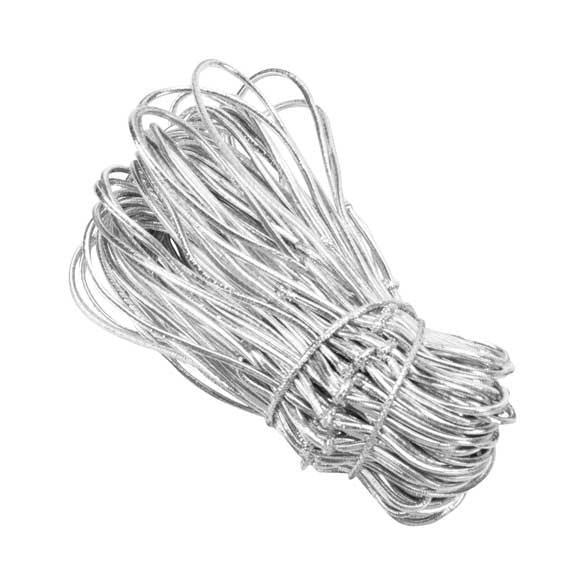 Dekorative Schleifen metallisch Silber 20cm (50 Stück) [8MS]