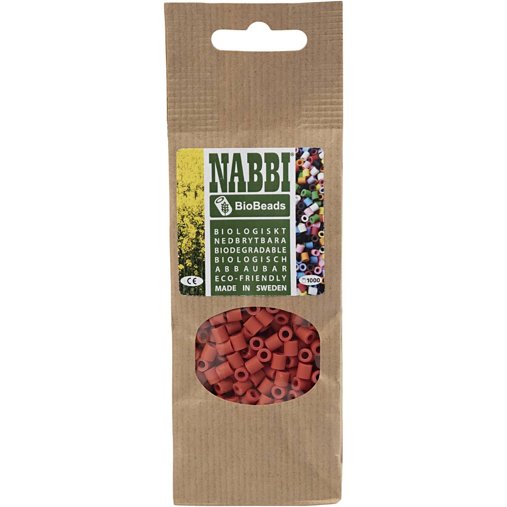 NABBI BioBeads, Größe 5x5 mm, Lochgröße 2,5 mm, medium, Rosa, 1000 Stk/ 1 Pck [HOB-9067646]