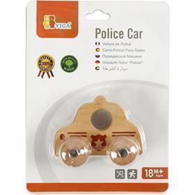 VIGA Kleines Polizeiauto aus Holz, Polizeiauto, Größe 9x7,5 cm, 1 Stk [HOB-907671]