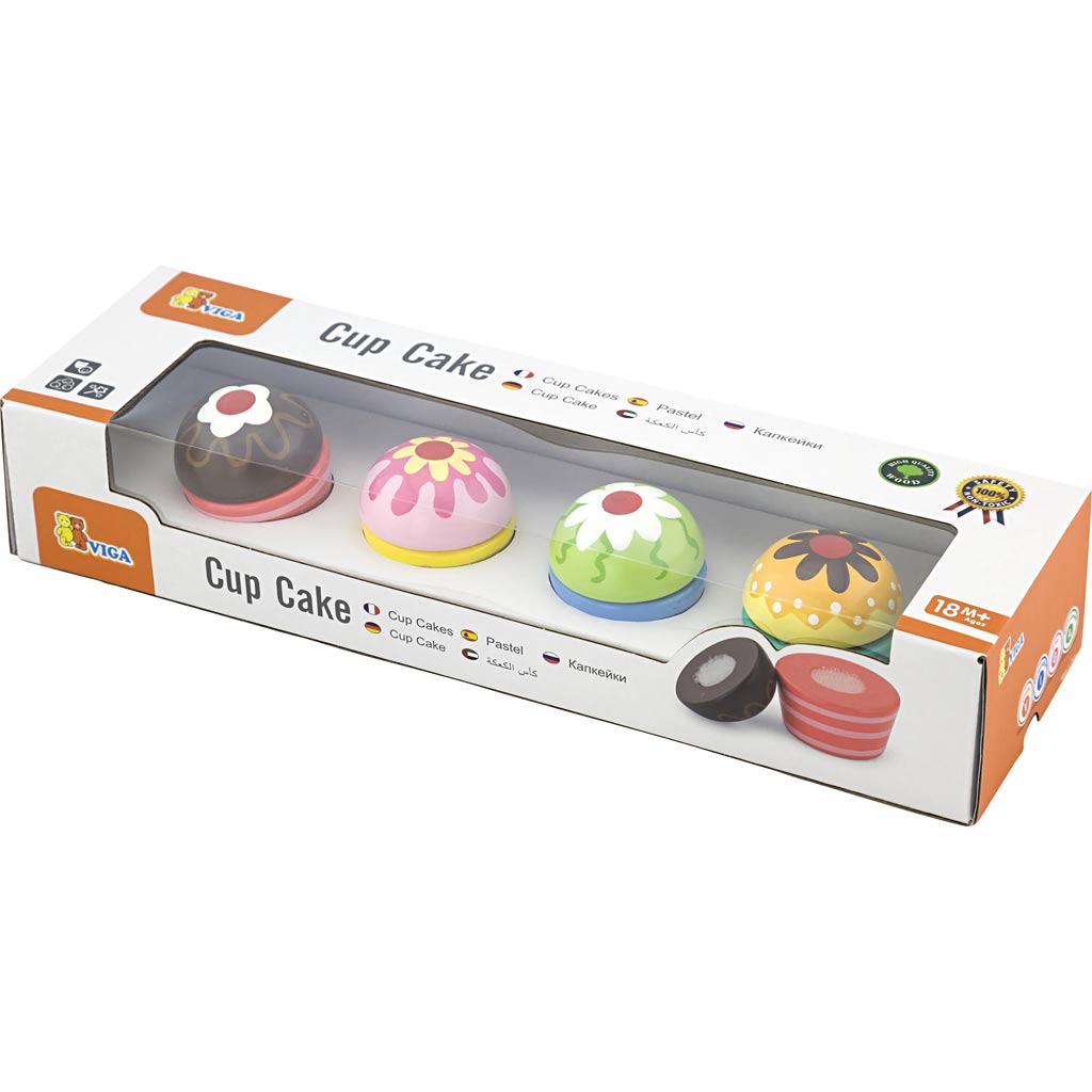 VIGA Cupcakes, Größe 4x5,5 cm, 4 Teile/ 1 Pck [HOB-907721]