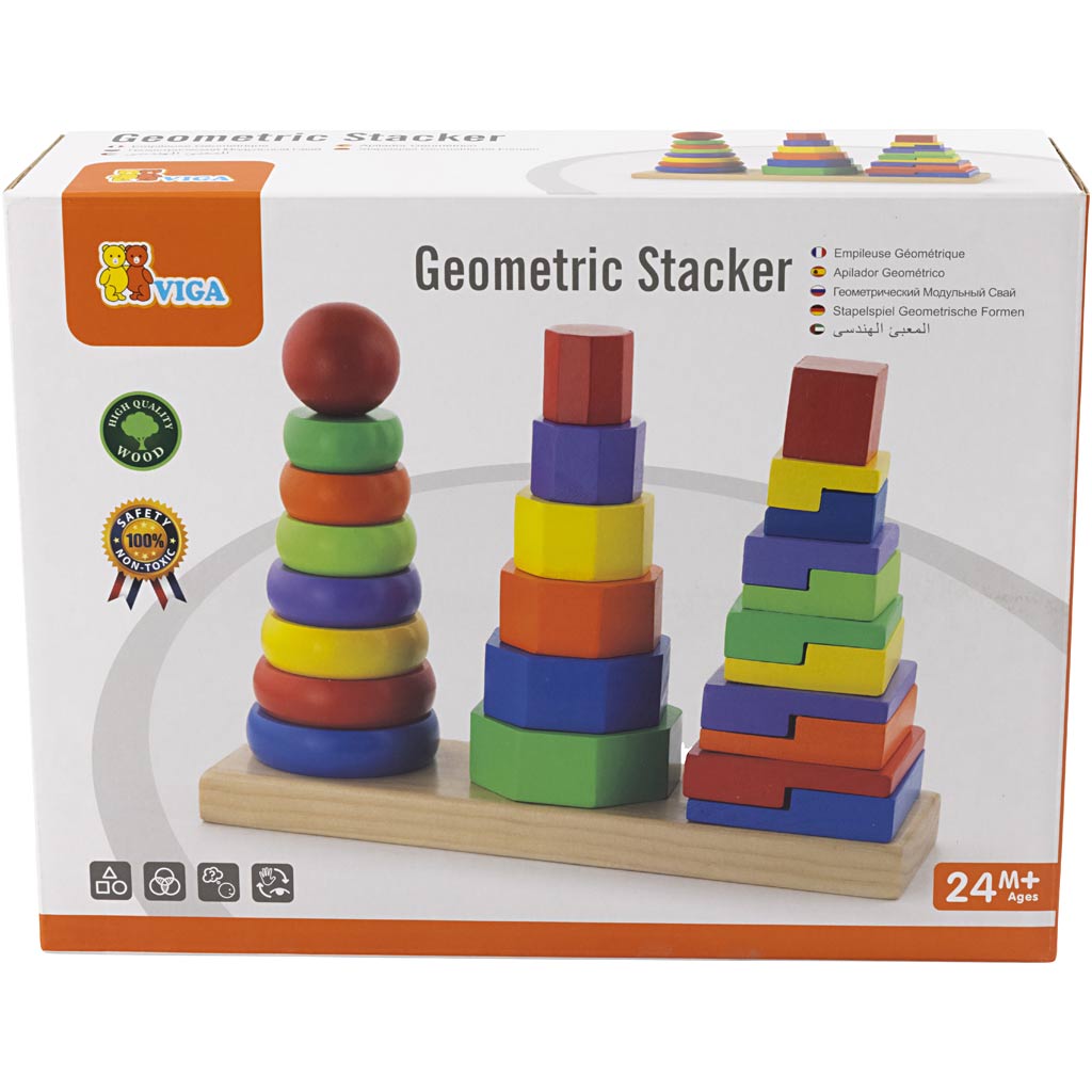 VIGA Geometrischer Stapelturm, Größe 28x21x9 cm, 1 Set [HOB-907733]