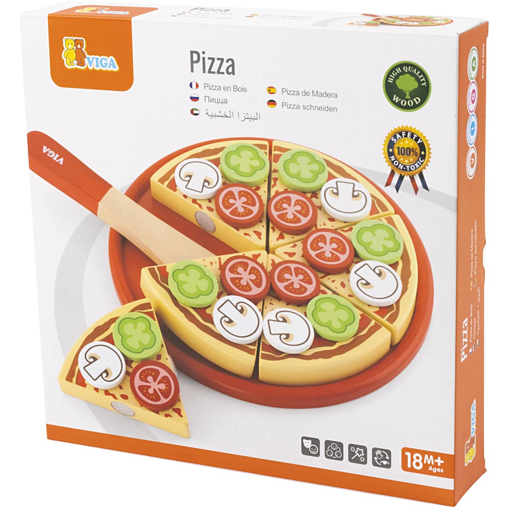VIGA Spielholzpizza, Größe 23x3,5 cm, 1 Stk [HOB-907795]