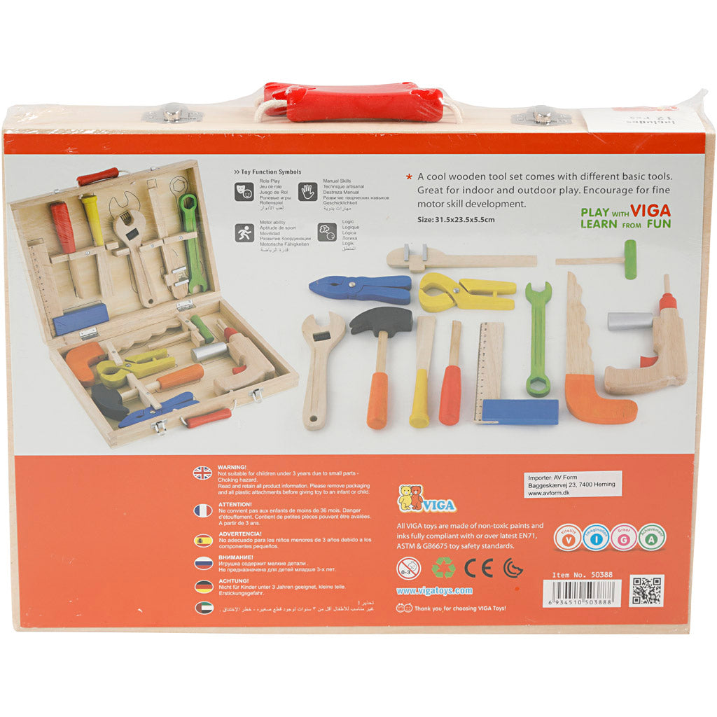 VIGA Holzwerkzeug , Größe 24x32 cm, 12 Teile/ 1 Set [HOB-908493]