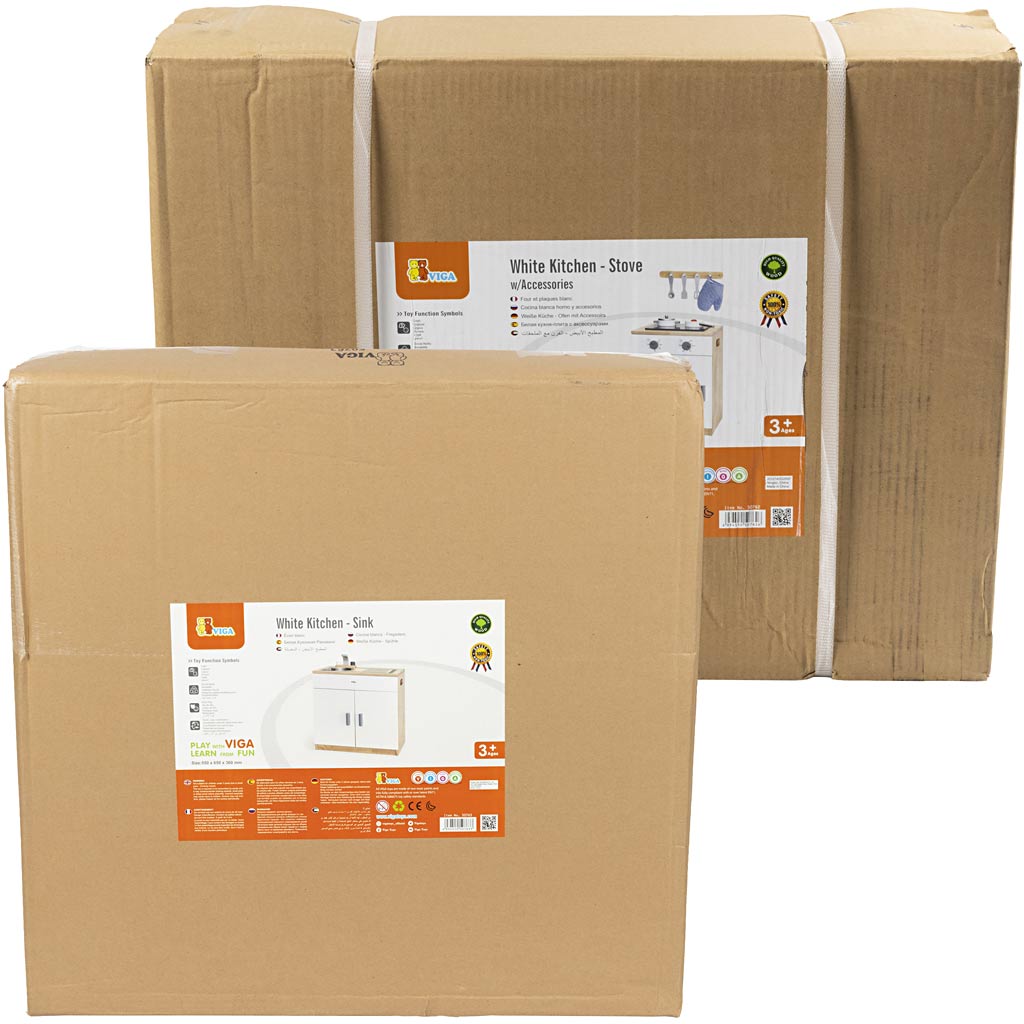 VIGA Herd und Spüle, H 55 cm, T 36, B 40x65 cm, 2 Teile/ 1 Set [HOB-908578]
