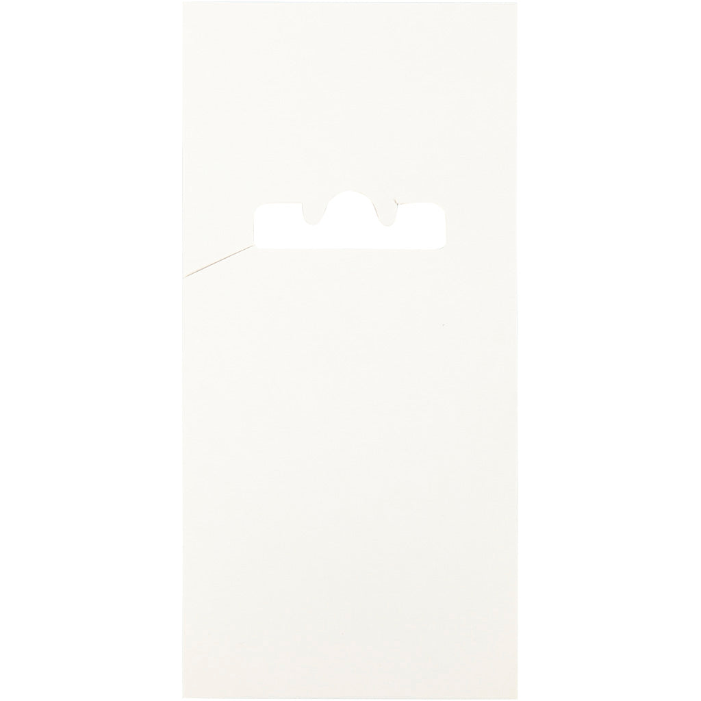 Card for double hooks, L: 123 mm, W: 58 mm, white, 200 pc