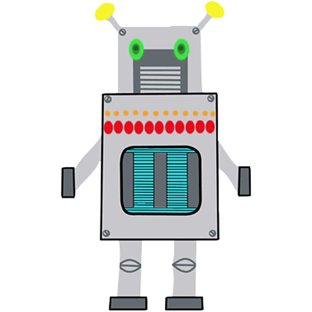 Roboter, H 22,5-24 cm, B 15-16 cm, 230 g, Weiß, 16 Stk/ 1 Pck [HOB-95207]