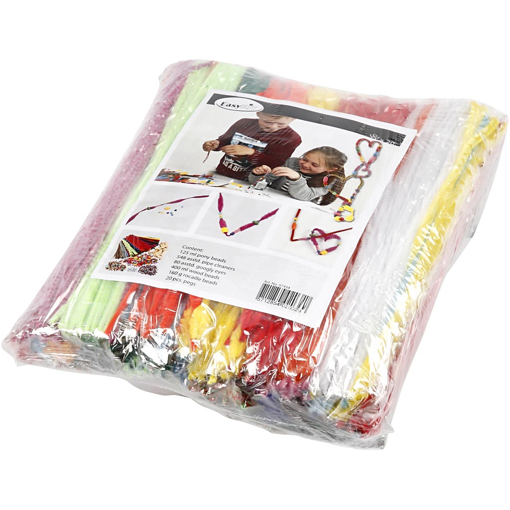 Basteln mit Klammern und Pfeifenreinigern, Sortierte Farben, 1 Set [HOB-97434]