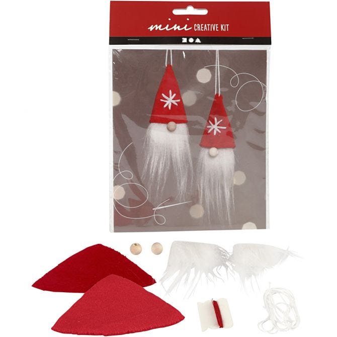 Mini Kreativ Set, Weihnachtswichtel zum Aufhängen, H 11 cm, 1 Pck [HOB-977400]
