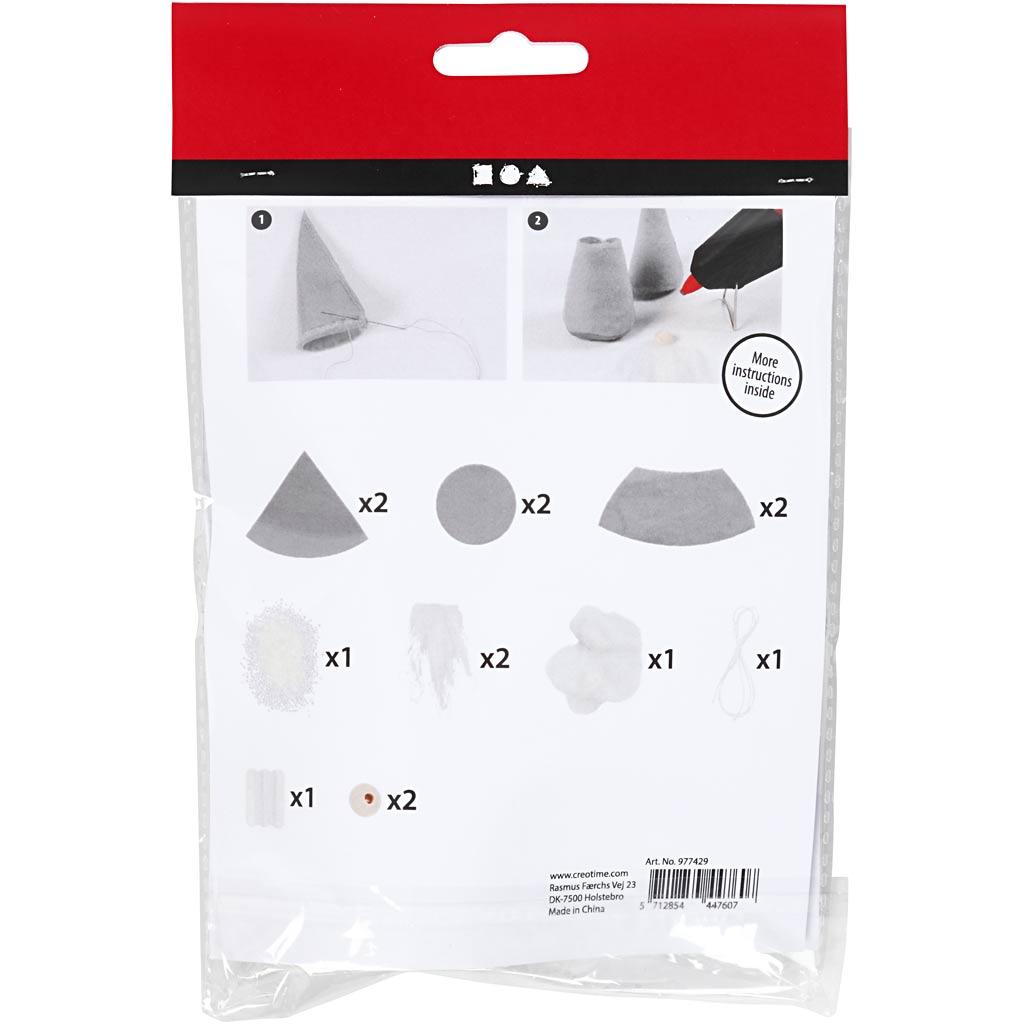 Mini Kreativ Set, Skandinavische Nikoläuse, H 12 cm, Grau, 1 Pck [HOB-977429]