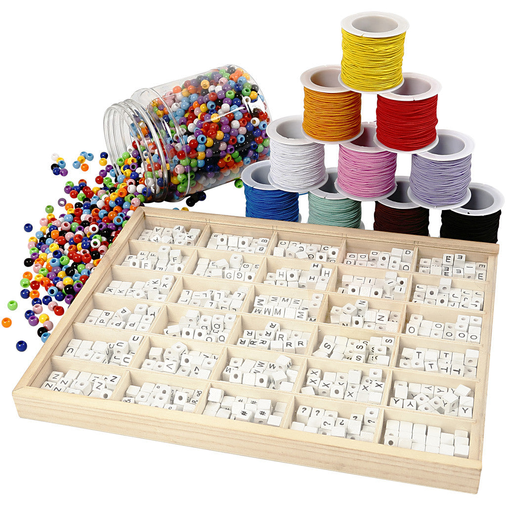 Gruppen-Kreativset Armbänder aus Buchstaben-Perlen, 1 Set [HOB-97768]