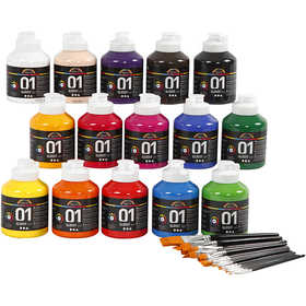 Acrylfarbe, glänzend, Sortierte Farben, 1 Set [HOB-97769]