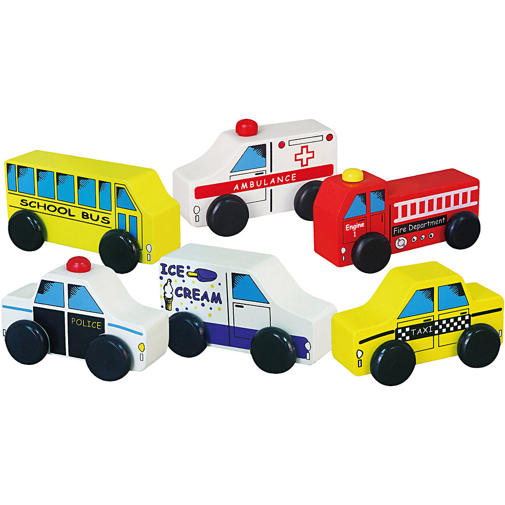 VIGA mini cars, commercial vehicles, size 7-9 cm, 6 parts/ 1 set