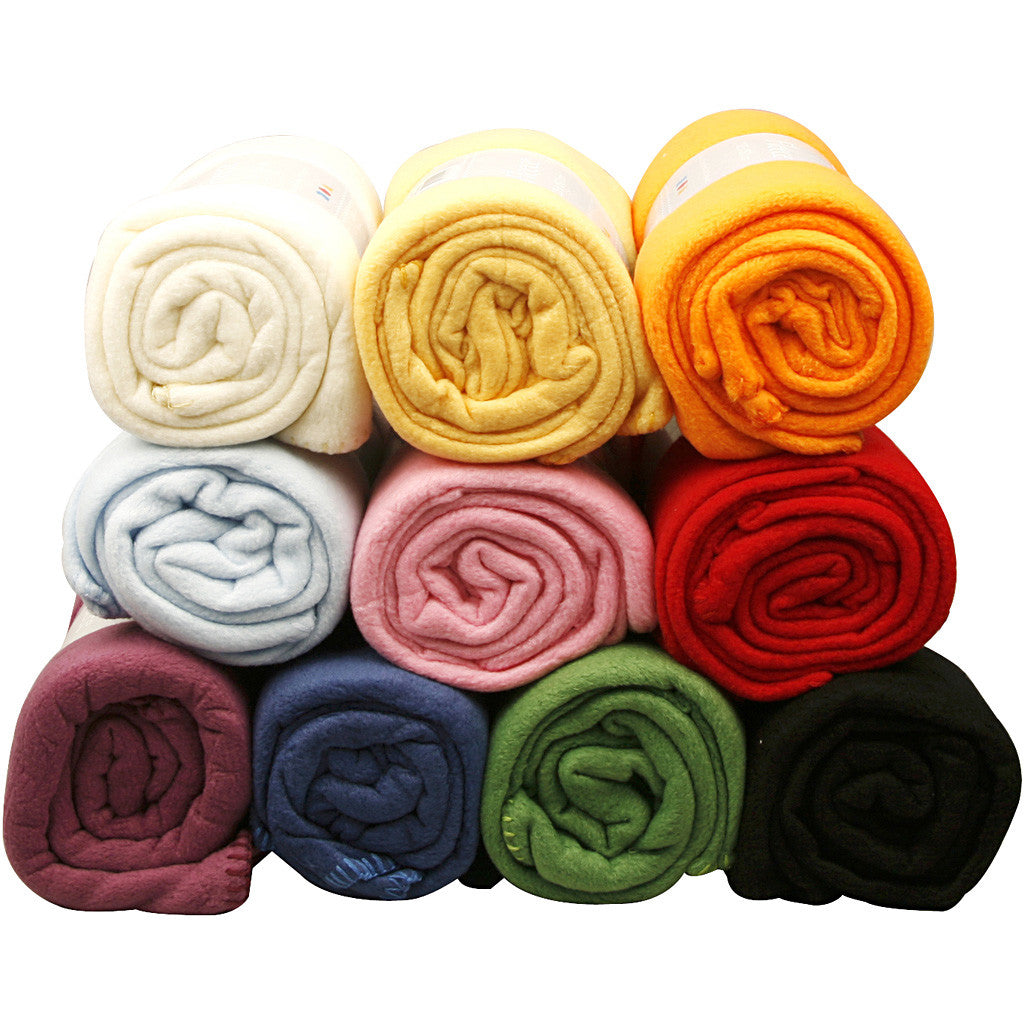 Fleece, L 125 cm, B 150 cm, Sortierte Farben, 10 Stk/ 1 Pck [HOB-99675]