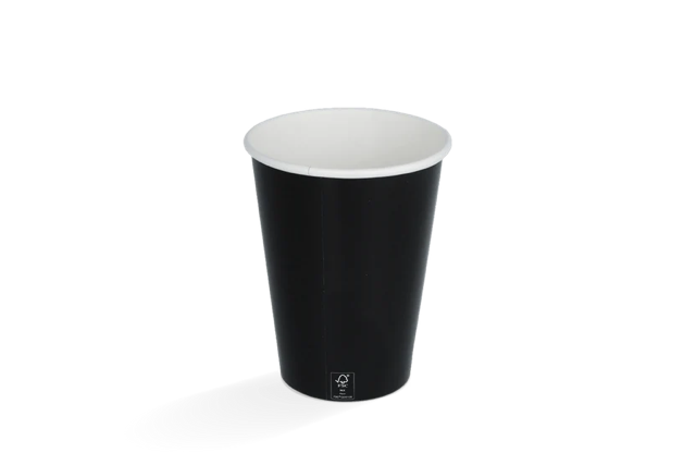 Milchshake-Becher Karton klein 360ml Ø9 cm 12oz Schwarz FSC®Mix (500 Stück) [TK-9987081]