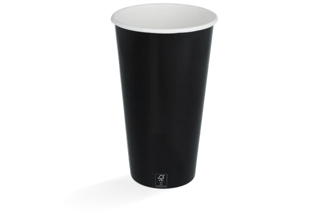 Milchshake-Becher Karton Groß 560ml Ø9 cm 20oz Schwarz FSC®Mix (500 Stück) [TK-9987083]