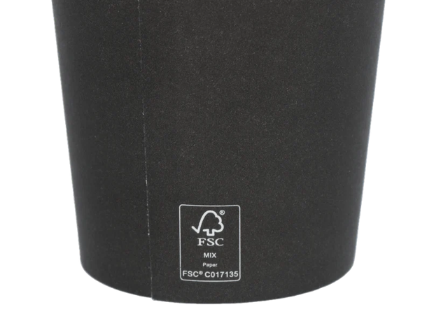 Kaffeetasse Karton 180cc 7.5oz Ø7 cm Schwarz FSC® zertifiziert (2.500 Stück) [TK-9987086]