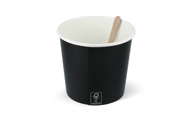 Eiscremebecher Karton 360ml Ø9 cm 12oz Schwarz FSC®Mix (1.000 Stück) [TK-9987090]