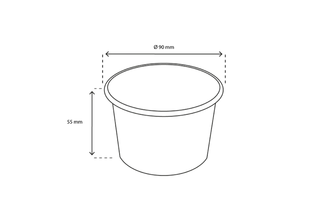 Eiscremebecher Karton 240ml Ø9 cm 8oz FSC®Mix Schwarz (1.000 Stück) [TK-9987423]