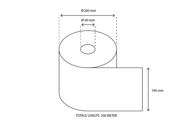 Handtuchrolle Midi 1 lage 300 meter Recycelt (6 Stück) [TK-9987460]