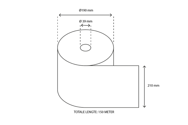 Handtuchrolle Matic 2 Lagen 150 meter Ø21cm 100% Zellulose weiß T7 (6 Stück) [TK-9987469]