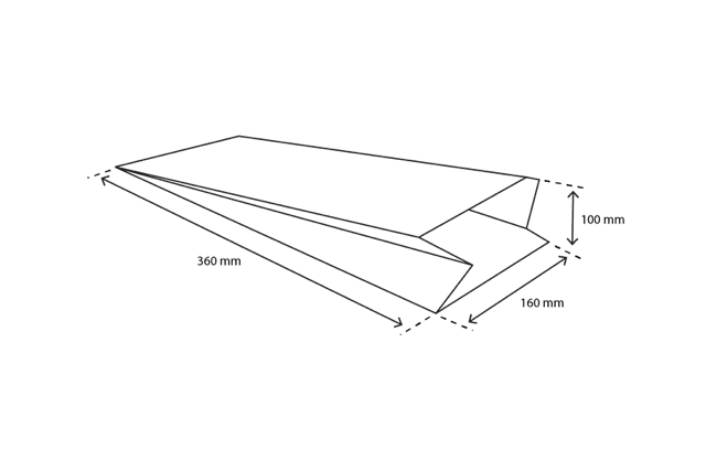 Snack-Tüten gelocht Papier (3 Teich) 16x10x36 cm weiß 45gr (1.000 Stück) [TK-9987491]