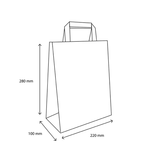 Papiertragetaschen 22x10x28cm weiß (250 Stück) [TK-9987500]