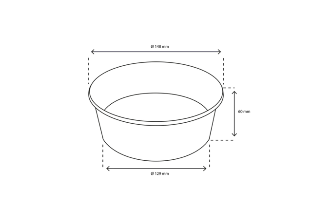 Salad Poke Schale 750ml 26oz Ø14,8x6 cm kraft (300 Stück) [TK-9987584]