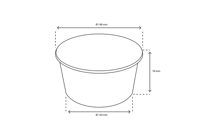 Salad Poke Schale 1000ml 32oz Ø14,8x7,8 cm weiß (300 Stück) [TK-9987588]
