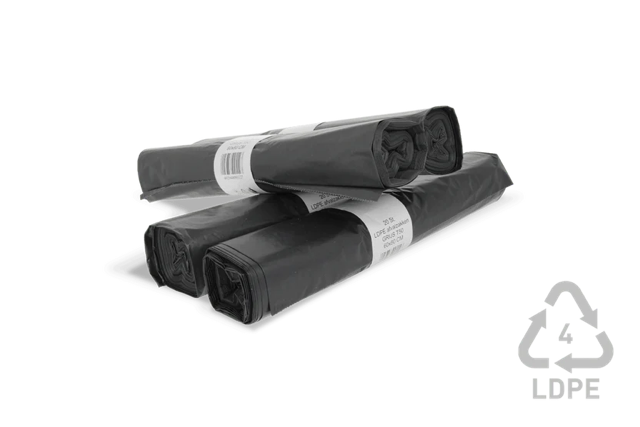 Müllsäcke 60 liter 60x80cm 20 Rolls mit 20 Beuteln grau (400 Beutel) [TK-9987664]