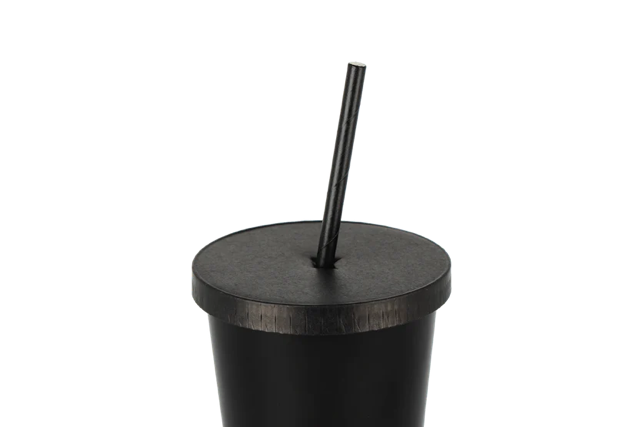 Deckel Karton für Eiscreme & Milchshakebecher flach mit Kreuz Ø9 cm Schwarz (1.000 Stück) [TK-9987766]