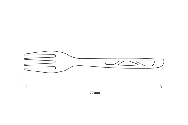 Wiederverwendbare Schwarz-Gabel 17 cm CPLA (1.000 Stück) [TK-9988004]