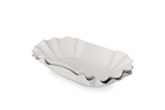 Karton Schale überbacken 10x3,2x20 cm weiß (1.000 Stück) [TK-9988157]