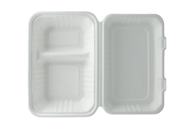 Menübox 2-Fächer Zuckerrohr 16x6,5x23 cm (500 Stück) [TK-9988191]