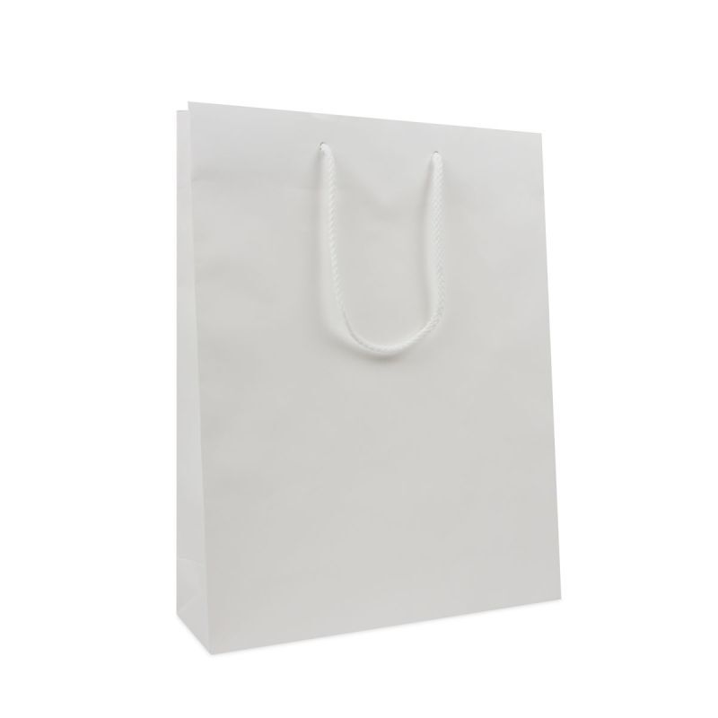 Kraft Carrier Bags 31+10x40cm White