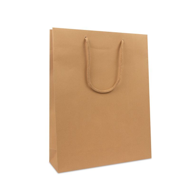 Kraft Carrier Bags 31+10x40cm Brown
