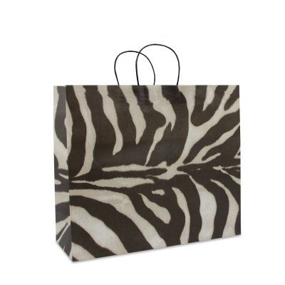 Papiertragetaschen mit gedrehte Griffe 45+16x39 cm Zebra (100 Stück) [FP-DPT033]