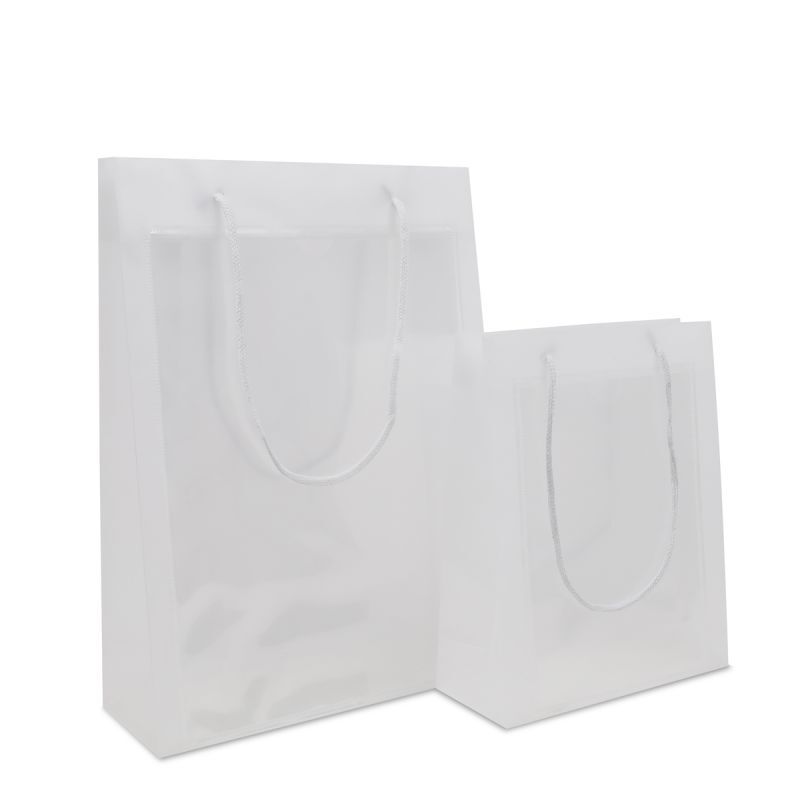 Luxuriöse Kunststoff-Fenstertaschen mit A5-Einschubfenster 20+8x25 cm Halbtransparent (200 Stück) [FP-DQC020]