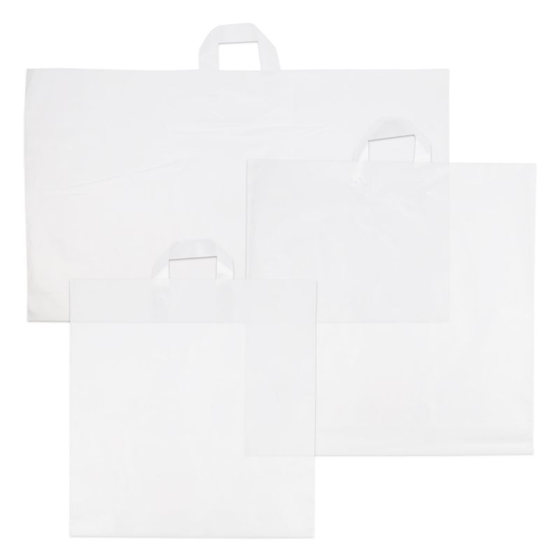 Kunststoff-Henkeltaschen - Halbtransparent 41x44+2x4 cm (250 Stück) [FP-DQL002]