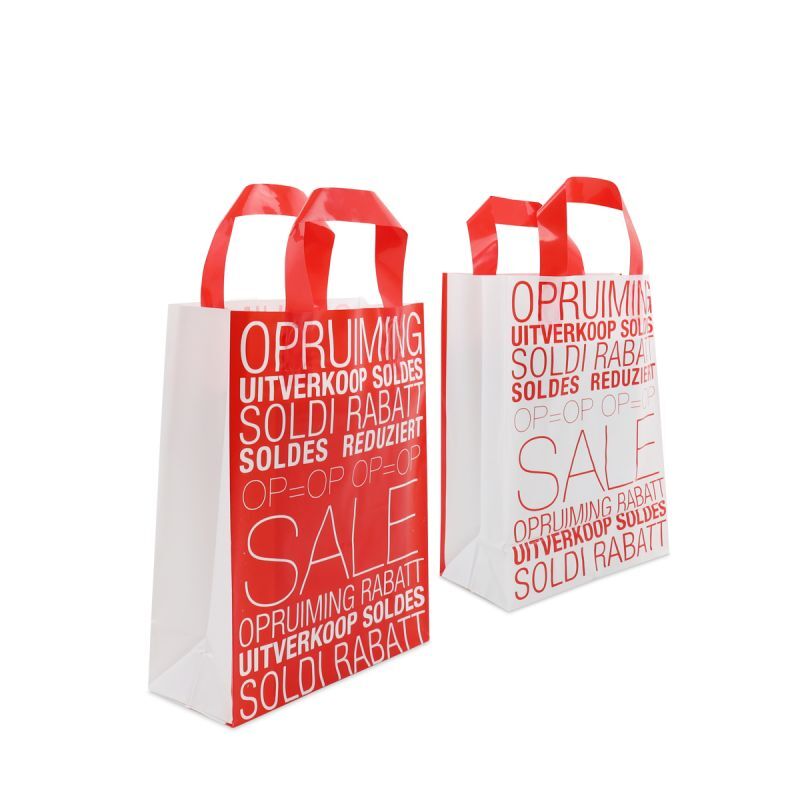 Kunststoff-Blockbodentaschen - Sale 22+10x30 cm Rot (250 Stück) [FP-DQL008]